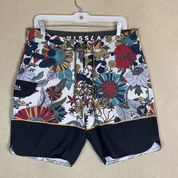 Vissla Short Mens 32 Multicolor Swim Trunk‎ Board Shorts Pocket Adult - Picture 1 of 12